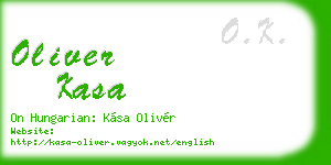 oliver kasa business card