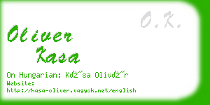 oliver kasa business card
